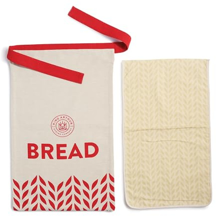 King Arthur Baking Company Reusable Bread Bag, Cotton and Beeswax-Coated Linen, Plastic-Free Storage