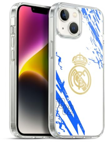 Head Case Designs Offizielle Real Madrid CF Weiß-Blau Urban Gel Handyhülle Hülle [Militärischer Schutzgrad] Kompatibel mit Apple iPhone 14