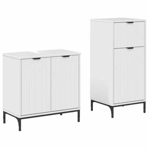 vidaXL Bathroom Furniture Set 2 pcs High gloss white 39.5 x 36 x 88 cm,