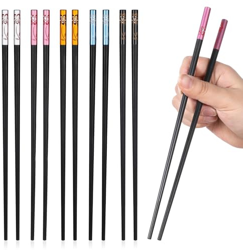 5 Pairs Chopsticks Reusable Fancy Chopsticks Non Slip Dishwasher Safe