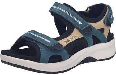 Josef Seibel Damen Klassische Sandalen Estelle.02,Weite G (Normal),Wechselfußbett,Sandaletten,klettsandalen,grün-beige,40 EU