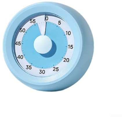 Minuteur visuel pour enfants, compte à rebours visuel de 60 minutes pour l'enseignement de la cuisine en classe, outils de gestion du temps pour enfants avec modes silencieux/sonnerie (bleu)