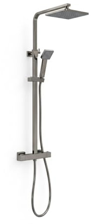 Arko bathroom Thermostatic Shower System | Thermostatic Shower Mixer Set with Overhead Rain Shower and Handheld Shower (Gunmetal)