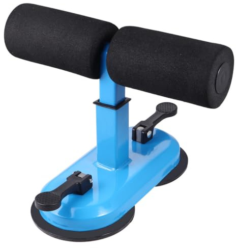 CLISPEED Portable Abdominal Machine Crunches Aid with Adjustable Foot Barrier and Comfortable Foam Grip, Lightweight Steel Sit-up Bar for Home Workout and Waist Fat Reduction, Blue Exercise