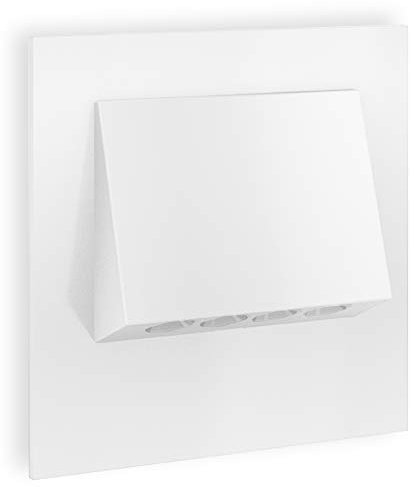 SSC-LUXon LED Treppen-Einbauleuchte NARVA in weiß 230V 1W - quadratisches Design Spotlight zur Stufen & Treppenbeleuchtung, Produktausführung:Weiß
