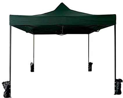 Rebecca Mobili Tonnelle en Accordéon Pavillon Vert avec 4 Sacs de Poids Polyester Métal avec Sac de Transport Foires Terrasse Fêtes - 3,1x3x3 m (H x L x P) - Art. RE6329