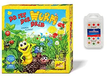 Zoch 601131835AMA - Da ist der Wurm drin und 15 Holzfarbwürfel - Kinderspiel des Jahres 2011 - kinderleichtes und gewitztes Würfel- und Beobachtungsspiel, ab 4 Jahren [Exklusiv bei Amazon]