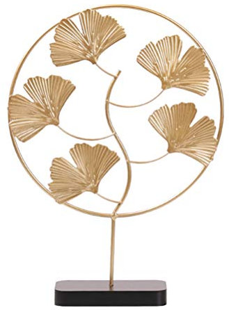 BESPORTBLE Eisen Goldene Ginkgo Blätter Dekoration Desktop Ornament Simulation Metall Skulptur Handwerk Dekoration (Golden)