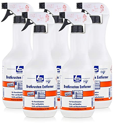 Dr. Becher Bratkrusten Entferner 1 Liter - Geeignet für Grills, Räucherkammern, Brat- und Backöfen & Konvektomaten (5er Pack)