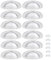 DRELD 12Pcs Retro Drawer Pulls, Cabinet Vintage Shell Cup Handles, Cupboard Antique Furniture Pulls Hardware with 24Pcs Screws for Room, Kitchen, Store, Office (Silver)