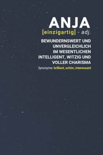 Anja (einzigartig) bewundernswert: Notizbuch inkl. To Do Liste | Das perfekte Geschenk | personalisiert mit dem Namen Anja | Geschenkidee | Geschenke | Name