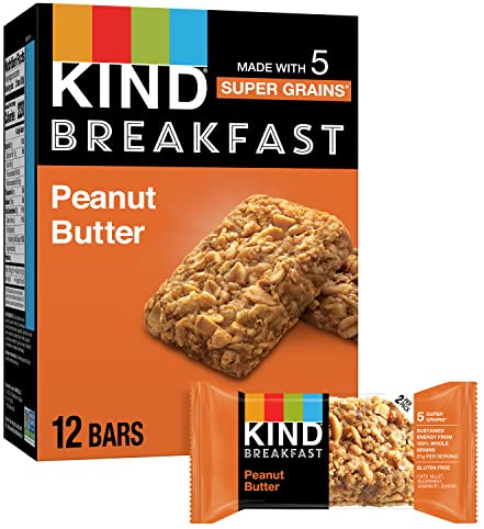 KIND Breakfast Bars, Peanut Butter, Healthy Snacks, Gluten Free, 5g Protein, 6 Count