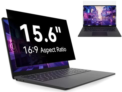 Filtre de Confidentialité 15.6 Pouces pour Ordinateur Portable Aspect 16:9, Amovible Protection Ecran Anti Espion Film Anti-Lumière Bleu Compatible avec HP/Dell/Acer/Lenovo/Thinkpad/Samsung/ASUS/Sony