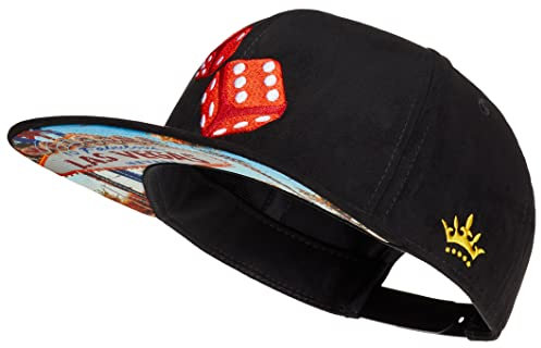Cadency® Snapback Cap Las Vegas Craps, Damen und Herren Schwarz, Unisex, Größenverstellbar