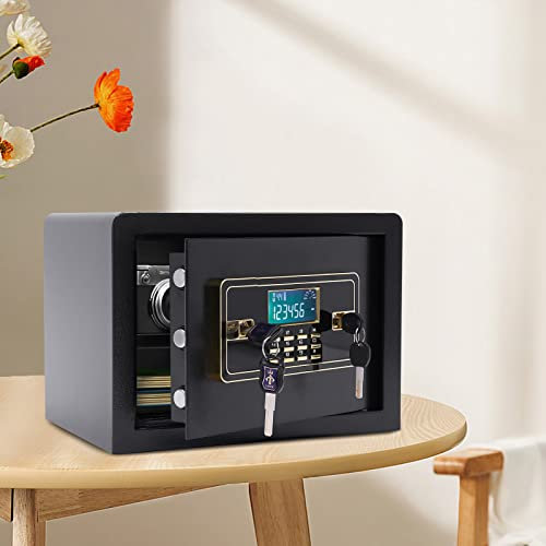 22L Elektrisch Möbeltresor Elektronischer Safe Tresor Zimmersafe Wandtresor Geldschrank mit LCD Anzeige, Digital Heimtresor mit Tastatur