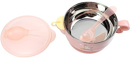 TOYANDONA 1 Set Stainless Steel Suction Toddler Bowls | Heat Preservation Baby Feeding Set | Spill Proof Infant Bowls for Weaning | 400ml Capacity | Random Color