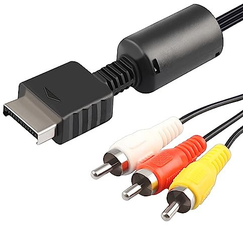 Xahpower Cavo AV per PS2 PS1 PS3, AV a RCA Composito Audio Video Cavo Compatibile con Sony Playstation 1 2 3-1.8M
