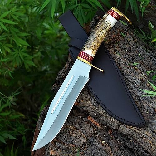 Messer Mittelalter Hunting Knife Wiht Hirsch Horn. MAQ1811