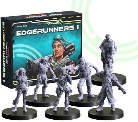 Monster Fight Club Cyberpunk Red Combat Zone Miniatures Brettspiel, Erweiterung: Edgerunners 1 Starter Gang