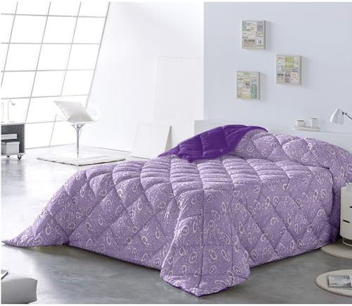 rparty- Edredón Nórdico Bicolor 400 gr/m² Microfibra de Poliéster 100% Reversible Transpirable Rellno Fibra Hueca para Cama de 90/105-180 x 270 cm Color Arya y Lila