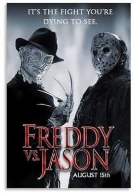 keev Leinwandposter Freddy Vs. Jason (3), dekoratives Gemälde, Schlafzimmer, 30 x 45 cm, ungerahmter Stil