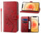 KRAFTCARE Handyhülle für iPhone 12 Hülle, für iPhone 12 Pro Hülle mit Kartenfach Geld Slot Ständer Magnetic Closure, Flip Case Leder Schutzhülle Tasche Handyhülle für iPhone 12/12Pro Hülle, Rot