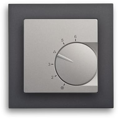Raumtemperaturregler System Eberle unter Putz alu mit Abdeckrahmen Serie Gira (E2 anthrazit)