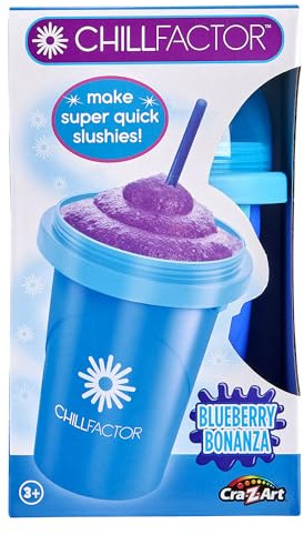 Cra-Z-Art ChillFactor Original Slushie Maker, DIY Magic Slushy Maker, Super Quick Smoothie Squeeze Cup for Milkshakes, Juices, Double Layer Cup with Lid & Spoon, Blue
