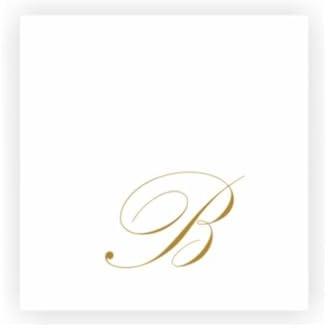 20 verzierte Papierservietten (offen: 25 x 25 cm, geschlossen: 13 x 13 cm, 2-lagig) elegante Papierservietten weiß mit goldenen Buchstaben und Schriftzügen, perfekt für Partys und Jubiläen, Bar