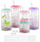 JMScape Snow Globe Lot de 4 gobelets en verre à double paroi pré-percés avec couvercle en acrylique, paille, brosse à paille et bouchon de trou, 473 ml
