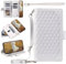 FMPCUON Wallet Case for iPhone X/iPhone XS,Luxury Quilted PU Leather Wallet Case with Card Slots,Magnetic Zipper Purse Case with Wrist Strap Kickstand Shockproof Flip Cover-White