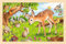 goki 57325 - Einlegepuzzle Rehkitz und Waldbewohner aus Holz– Fördert Fantasie und Feinmotorik bei Kindern, 30cm x 20cm, 24-er Set, ab 3 Jahre