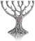 Menora mit 7 Zweigen, silberfarben, Chanukkah-Menora, Lebensbaum mit Davidstern, Menora für Chanukka, jüdischer Kerzenhalter für Shabbat, 16,4 cm