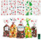 125 Kekstüten Weihnachten Plätzchentüten Cellophantüten Zellophantüten: Tüten zum Befüllen Süßigkeiten Tüten Geschenktüten Weihnachten für Weihnachten, 5 Designs mit 150 Twist Krawatten