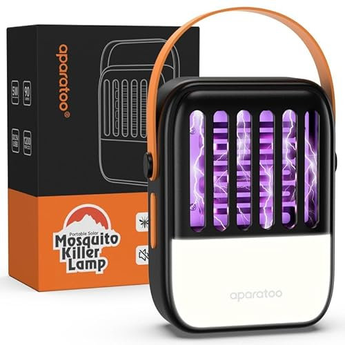 Lámpara Antimosquitos Eléctrico, 2 en 1 Solar Mata Mosquitos Electrico, USB Recargable UV Mosquito Lámpara Trampa para Insectos, Moscas, Polillas, para Interiores y Exteriores
