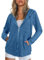 Flikity Hoodies for Women UK, Women's Zip up Hooded Cardigan with Pockets Long Sleeve Tops Ladies Tunic Tops Jackets for Women UK Spring Autumn Womens Clothes M Royal Blue