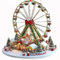 2D Acryl Weihnachtsdeko, Weihnachten Riesenrad Deko, 25 x 21 cm, Weihnachts Dekoration für Innen Außen, Fenster, Tisch, Fensterdeko, Tischdeko, Saisonale, Statue, Skulptur (Riesenrad)