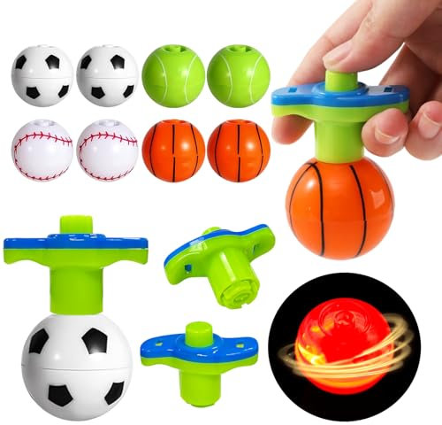 Mitgebsel Kindergeburtstag, 8 Stücke Kreisel für Kinder Kreiselspielzeug LED-Gyroskop mit Griffen, Kann als Party-Mitgebsel, Mitbringsel, Pinata Füllung, Give Aways, Lustige Klassenzimmer-Belohnung