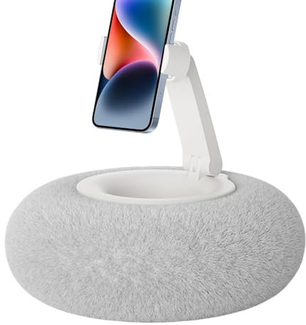 ZHUMCCY Snuggle Screen Cushion Phone Holder - 360° Rotation Adjustable Tablet Stand for Snacks, Reading and Watching