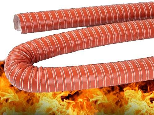 WLCGYD Tuyau Evacuation Tuyau De Conduit Haute Température De 4m, Conduit d'air De Refroidissement De Frein Flexible en Silicone/Tuyau De Ventilation De Sèche-Linge pour Systèmes d'air(25mm(1))