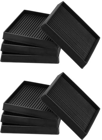 PATIKIL 4 Pouces Patins en Caoutchouc pour Meubles, 8 Paquets Dessous de Verre Antidérapants Carrés Anti-Dérapants Protecteurs de Sol pour Pieds de Meubles de Lit Canapé, Noir