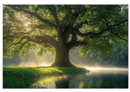 WQBQKKX Wandbilder XXL Wald, Bergwald Modern Schlafzimmer Querformat Groß Leinwandbilder Leinwandbild Wandbild Wand Bild - 70x100cm Ungerahmt(Grün)