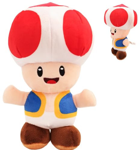 Ainvliya Super Bro Plüsch Kuscheltier, 21CM Toad Plüschtier Anime Cartoon Plüschtiere, Plüsch Puppe Spielzeug, Kinder Figur Plüschtiere Gestopft Tierspielzeug Für Jungen Mädchen