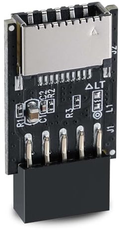 Zhowyeemeng USB 2.0 Internal Header (9-Pin) to USB 3.1/3.2 Type-C (20-Pin) A-Key Motherboard Header, Extend Type E Ports to PC's Front Panel Ports, Front Panel 180 Degrees Adapter