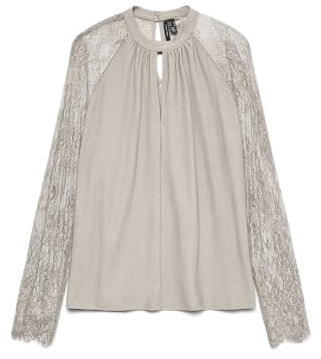 VERO Moda Damen Vmmilla Ls Lace Top Ga JRS Noos Vmmilla Ls Lace Top Ga JRS Noos (1er Pack)