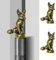 Waveaura Mini Brass Door Hinge Heads Decorative Topper Magnetic Vintage Animal Theme Little Hinge Pin Head Cute Ornament Small Home Decoration Hinge Caps (Mini Brass Fox - 2 pcs)
