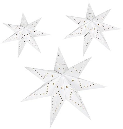 jojofuny 15stücke Hängelampe Aus Papier Stern Lampenschirm Für Hochzeiten Und Weihnachten Stilvolle Dekoration Ohne Seil