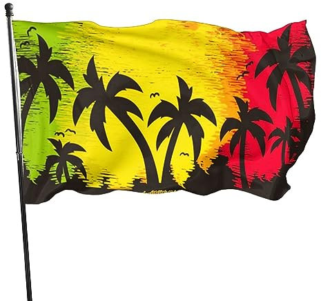 Rastafari Rasta Reggae Flagge Perfekte Fahne Lustige Parteifahne Für Yard Home Outdoor 90X150Cm