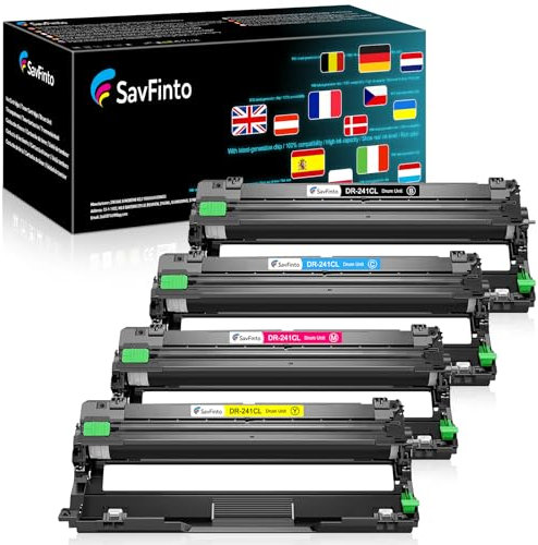 SavFinto DR241CL Trommel Kompatibel für Brother DR-241CL MFC-9330CDW DCP-9020CDW MFC 9340CDW MFC-9140CDN HL-3140CW HL-3150CDW HL-3170CDW DCP-9015CDW (4 Stück)