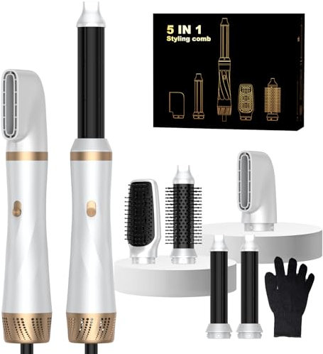 5 in 1 Hair Styler, Magic Styler, 1000W Air Styler Airstyler with Curl, Straighten, Volumise, Smooth and Hairdryer for Styling, Hair Curler, Airbrush Hair Styling Appliances for Women